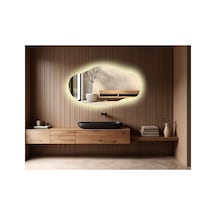 Boy Aynası Ledli, Asimetrik Ayna, Asimetrik Boy Aynası, Ledli Ayna, Duvar Aynası, Günışığı Led 150 X 80 Gümüş
