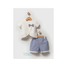 Kız Bebek Sailing Girl Çizgili Alt Üst Takım Mavi 5852 Mavi