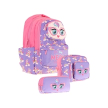 Kaukko Kids 3d Kedi Şekilli Kız Çocuk Üçlü Okul Çantası Seti/takımı - Mor Pembe L5236+l7236+l8236 Mor - Pembe