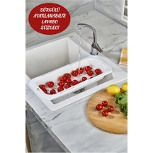 Ayarlanabilir Sürgülü Lavabo Süzgeci, Sebze Meyve Yıkama Ve Kurutmalık/beyaz Plastik Diğer