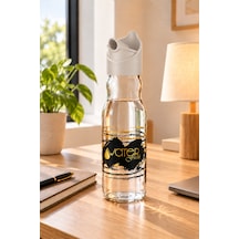 Water Fresh 700 Ml Çevrilebilir Kapaklı Cam Sürahi Başucu Ve Çalışma Masası Sürahisi Bej - 927537818