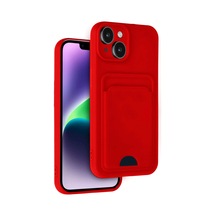 iPhone Uyumlu 14 Kılıf Kelvin Kartvizitli Silikon - Kırmızı