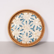 Pearl 25x3 Cm Sedefli Rattan Tepsi & Duvar Dekoru Mix
