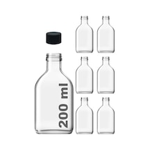 Afracam 200 Cc Kapaklı Cold Brew Şişesi 200 Ml Yassı Soğuk Kahve Cam Şişe 6 Adet Siyah Plastik 0