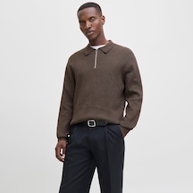 Jack & Jones Milano Stitch Erkek Kahverengi Sweatshirt 12281743-dls Kahverengi