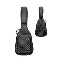 Klasik Gitar Çantası-kılıfı-kalın-gigbag-beyaz Kapitoneli-suni Deri