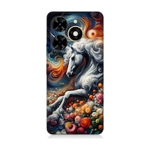 Tecno Spark 20 Uyumlu Renkli At Desenli Silikon Kılıf