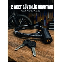 12 Mm Çelik Halat Bisiklet Kilidi 80 Cm Anahtarlı Güvenlik Kilidi Pvc Kaplamalı Scooter Ve Elektrikli Bisiklet Uyumlu Diğer