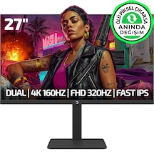 Gamepower Kaze Dual 27'' 0.5ms 4k 160hz - Fhd 320hz Fast Ips Pivot Dual Mod Gaming Monitör  Ölü Piksel Garantili