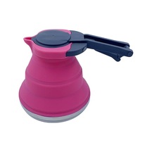 Rogfer 1500ml Folding Silikon Çaydanlık, Dışarıda Seyahat Ve Kamp İçin Taşınabilir, Yemek Kalitesi Malzeme, 250 C'ye Kadar Isı Dayanıklı, Pembe Rengi Pembe Pembe
