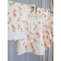 Desenli Çocuk Müslin Pijaması Ayıcıklar 389116453 Bej