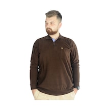 Mode Xl Büyük Beden Erkek Sweat Polo Selanik Basic 20441 Sütlü Kahve Sütlü Kahve