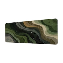 Yeşil Kahverengi Katmanlı Kamuflaj 40x90 Cm Oyuncu Mousepad Kaymaz Taban Büyük Boy Mousepad