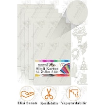 Simli Karton A4 20x30 Cm 5 Li 1 Paket Simli Fon Kartonu Parıltılı Kağıt Anasınıfı Kreş Etkinlik Proje Dekoratif Beyaz