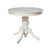 Lindon Baba Ayak Yuvarlak Açılır Masa 110x110 Beyaz