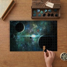 Uzay - Galaksi - Gezegenler Tasarımı 240 Parça Ahşap Puzzle Ahşap Kutuda Mpy60025
