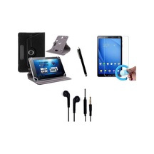 Huaweı Mediapad 10.4 Wifi Uyumlu Set Universal Tablet Kılıfı Nano Ekran Koruyucu+kalem Kulaklık Siyah