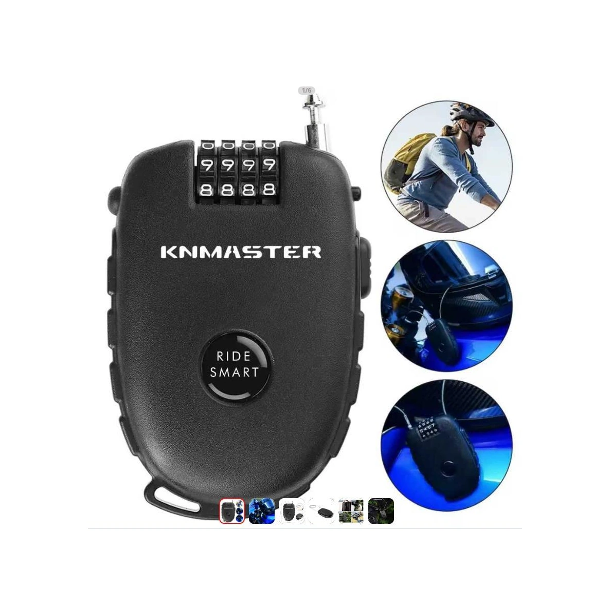Knmaster Motosiklet Kaskı Kilidi + Knmaster Karbon Çanta Hediyeli Esnek Kablo Ve Üst Düzey Koruma