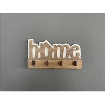 Happens Home Ahşap Duvar Dekoru Anahtar Askısı Dekoratif Anahtar Askılığı Hediyelik 17x9cm Kahverengi Çok Renkli