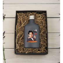 Bk Gift Kişiye Özel The Baba Karikatürlü Antrasit Tasarım Cam Şişe Kolonya 200 ML 4