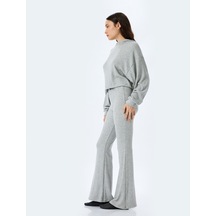 Koton Viskon Karışımlı Beli Bağlamalı İspanyol Paça Pijama Altı Gri Melanj 5wlk40311mk Gri Melanj