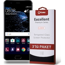 Huawei P10 Plus ile Uyumlu Kırılmaz Temperli Ekran Koruyucu Cam Ekonomik 3'lü Paket