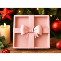 3d Baskı Fiyonklu Hediye Kutusu - Dekoratif Sunum Ve Saklama Kutusu-pembe