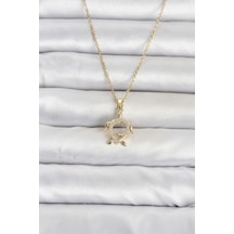 Mey İthalat 316l Çelik Zincir Gold Renk Caretta Caretta Model Kadın Kolye Çok Renkli