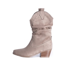 RASD SHOES KÖRÜKLÜ VİZON WESTERN KADIN BOT Vizon