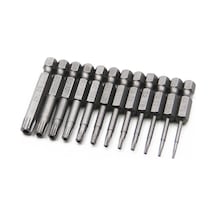 Aubyhe 12 Parça T5-t40 S2 Çelik Boş Çiçekli Uzun Tornavida Ucu Seti - 50mm, Altıgen Saplı