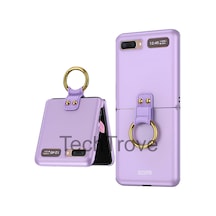 Samsung Uyumlu Galaxy Z Flip Kılıf Yüzüklü Kapak