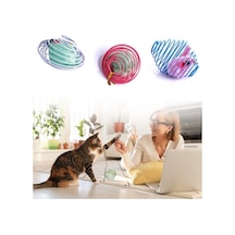Buffer Yaylı Metal Fareli Kafes Kedi Oyun Topu Sıçrayan Spiral Kedi Topu