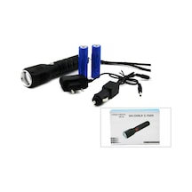 2ın1 Zoomlu El Feneri - Cob Led Fiş - Çakmak Şarjlı Metal Kasa 17cm 3000 Lumen Bx40 Çok Renkli