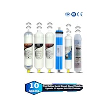 Sumarkt Yeni Seri İnline Kapalı Kasa Su Arıtma Cihazı Uyumlu 10 Aşama 80 Gpd Vontron Membranlı Mineralli Set