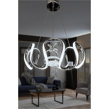 Eliza Modern Yüksek Işık Gücü İthal 3 Renk Led Avize Krom 3 Renk