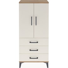 Arges Dolap 3 Raflı 3 Çekmeceli 2 Kapaklı 60x30x134 Çam-aytaşı Çam