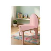 Montessori Mdf Çocuk Sandalyesi, Modern Tasarım, Güvenli Ve Dayanıklı Ahşap Çocuk Sandalyesi Pembe