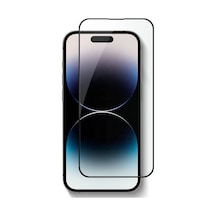 Apple Uyumlu   iPhone 14 Pro Max Siyah 5D Tam Kaplayan Ekran Koruyucu Cam