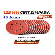 Venoa 125 Mm Cırt Zımpara Kağıdı 10 Adet 8 Delikli Disk, Ahşap & Metal Uyumlu - 40 Kum