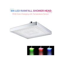 Led Yağış Duş Başlığı Kare Duş Başlığı Banyo Için Otomatik Gümüş Gümüş