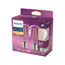 Led Classic 60w A60 Filament Ampul, 2700 Sarı Işık, E27 Normal Duy, Dim Edilmez 2'li Ekopaket Diğer