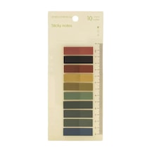 10 Renkli Cetvelli Şeffaf İndeks Sticker Retro Koyu Pastel Kitap İşaretleyici Yapışkanlı Not 200 Yaprak Çok Renkli
