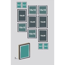 12 Parça Dekoratif Mdf Tablo Seti Çerçeve Görünümlü Dkj023 50 x 22