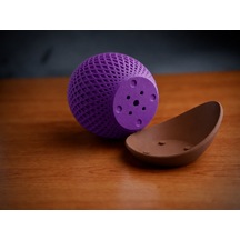 3d Baskı Küre Saksı - Kafes Dokulu İki Parçalı Dekoratif Saksı - Mor-kahverengi Diğer