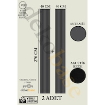 Antrasit 2 Adet 40x270 Cm Yeni Nesil Akustik Ahşap Duvar Paneli