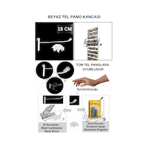 Tel Pano Kancası 20 Cm Kauçuklu Beyaz Delüx Ekstra Güçlü Mağaza Raf Askı Kancası 30 Adet