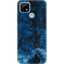 Realme C11 Kılıf Silikon Blue Zigzag 1687 Siyah