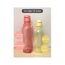 Eco Şişe 750 Ml Pembe Ve 500 Ml Süt Mısır 2li Set Suluk Pembe Ve Süt Mısır