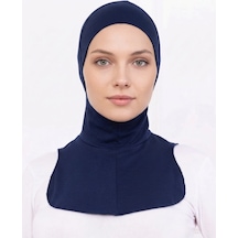 Alivascarf Ninja Bone Boyunluklu Likralı Sporcu Bonesi Kadın Pratik Tesettür Hijab Başörtü Lacivert