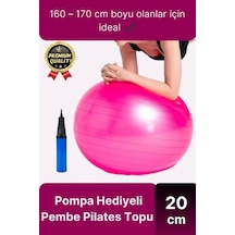 Premium Mini Gymball 20cm Jimnastik Denge Fitness Spor Şişirme Pompası Pembe Pilates Topu